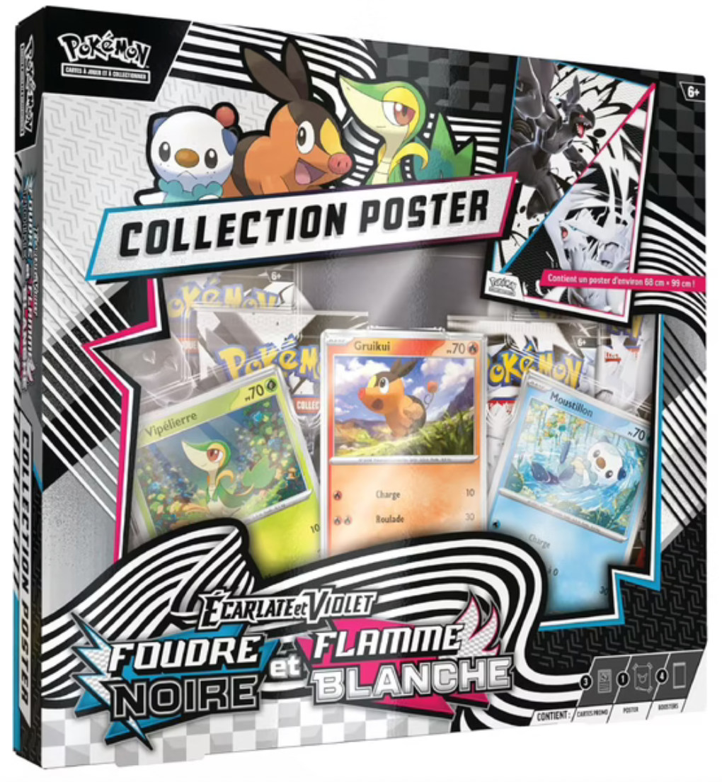 FR - Coffret Poster Pokémon Unys - Foudre Noire et Flamme Blanche - Poké king shop Sarl