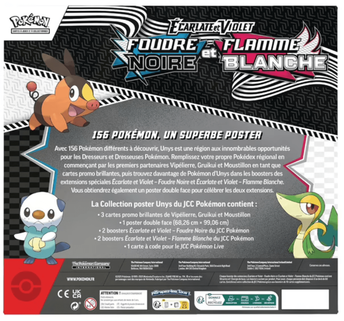 FR - Coffret Poster Pokémon Unys - Foudre Noire et Flamme Blanche - Poké king shop Sarl